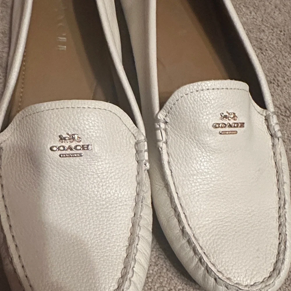 Coach Women's Cream Loafers - Picture 6 of 7